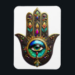 Colorful Brown Gold Hamsa Rainbow Color Third Eye Magnet<br><div class="desc">You are viewing The Lee Hiller Photography Art and Designs Collection of Home and Office Decor,  Apparel,  Gifts and Collectibles. The Designs include Lee Hiller Photography and Mixed Media Digital Art Collection http://LeeHiller.com</div>