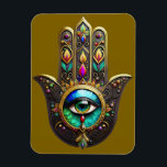 Colorful Brown Gold Hamsa Rainbow Color Third Eye Magnet<br><div class="desc">You are viewing The Lee Hiller Photography Art and Designs Collection of Home and Office Decor,  Apparel,  Gifts and Collectibles. The Designs include Lee Hiller Photography and Mixed Media Digital Art Collection http://LeeHiller.com</div>