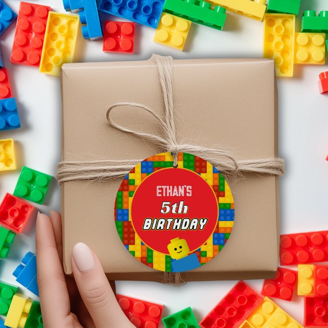 Colorful Builder Themed Birthday Creative Party Geschenkanhänger (Von Creator hochgeladen)