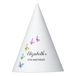 Colorful Butterflies Birthday Partyhütchen