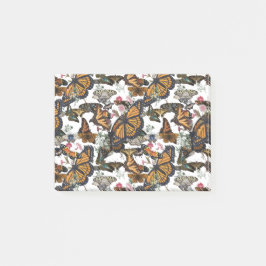 colorful butterflies with glitter vintage style post-it klebezettel