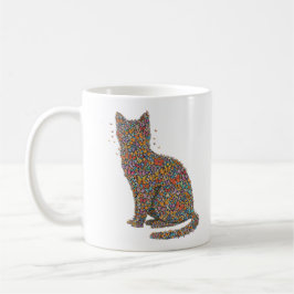Colorful Butterfly Cat Lover Silhouette Art Whimsy Kaffeetasse