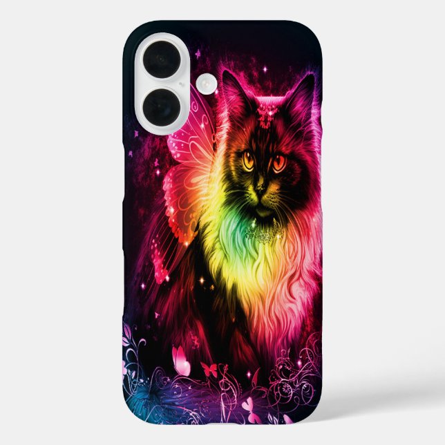 Colorful Butterfly Kitty Case-Mate iPhone Hülle (Rückseite)