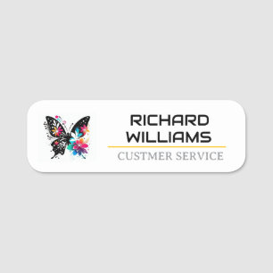 "Colorful Butterfly Name Tag - Richard Williams Cu Namensschild