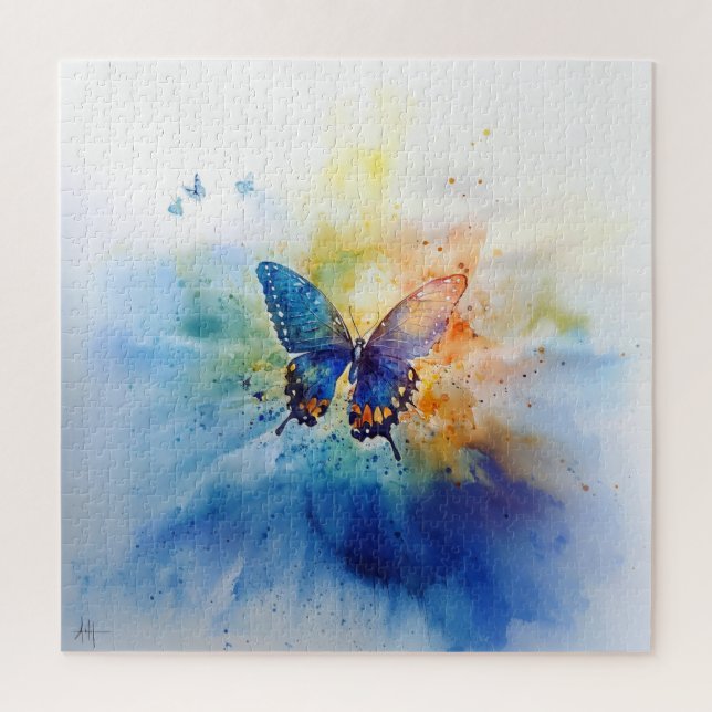 Colorful Butterfly Watercolor Jigsaw Puzzle (Vertikal)