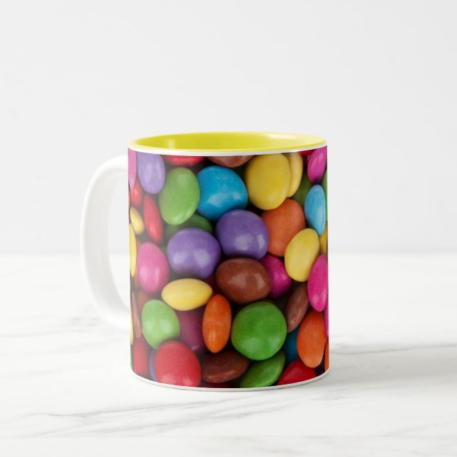 Colorful Button Candy Zweifarbige Tasse (Vorderseite Links)