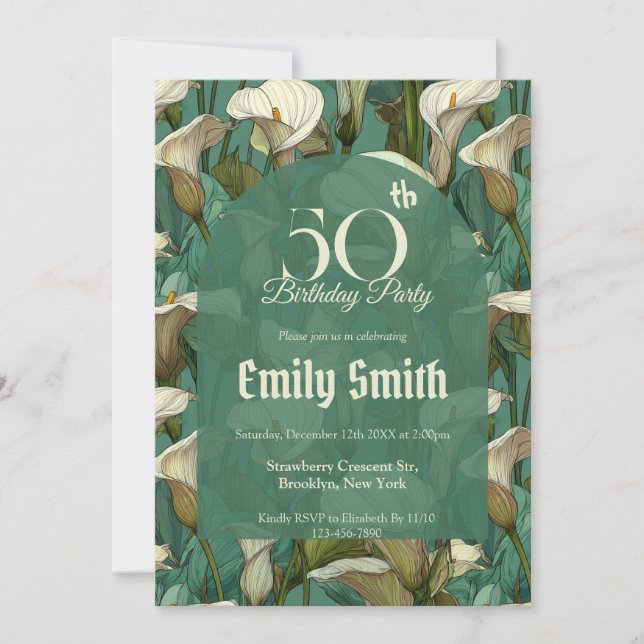 Colorful Call Lilies Accent 30Th Birthday Einladung (Vorderseite)