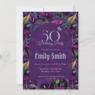 Colorful Call Lilies Fantasy 20Th Birthday Einladung