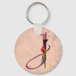 Colorful Calla Initial J Schlüsselanhänger