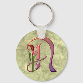 Colorful Calla Initial N Schlüsselanhänger