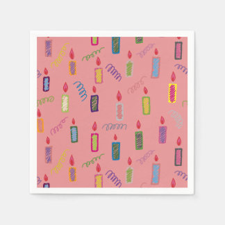 Colorful Candles Happy Birthday Napkins Serviette