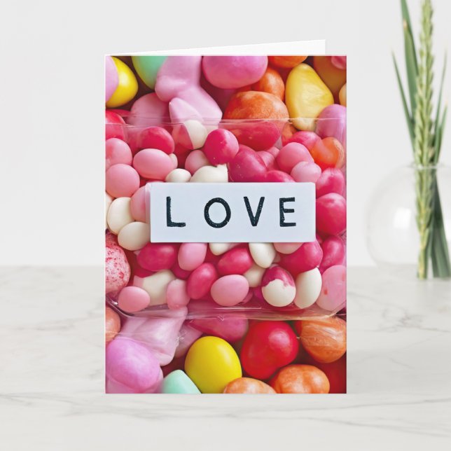 Colorful Candy Love Bridal Wedding Anniversary  Karte (Vorderseite)