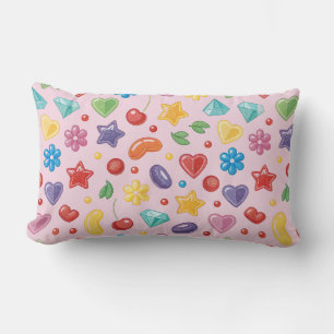"Colorful Candy Star Lumbar Pillow Lendenkissen