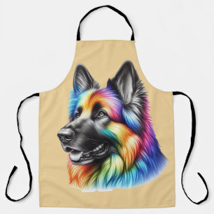 Colorful Canine Chef Artistic Rainbow Dog Schürze