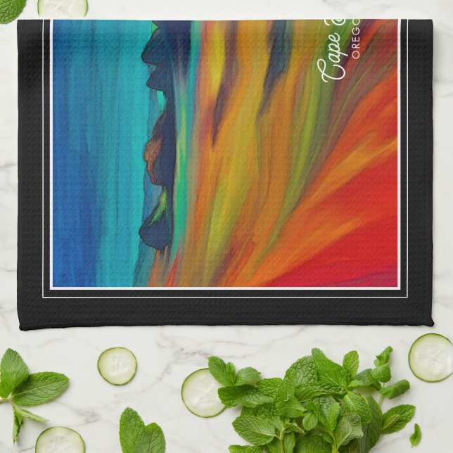 Colorful Cape Sebastian Oregon Geschirrtuch (Gefaltet)