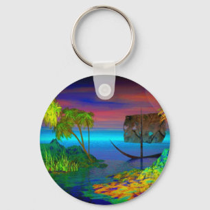 Colorful Carribean By David Wilder keychain Schlüsselanhänger