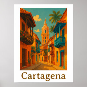 Colorful Cartagena Kolumbien Karibischer Charme Poster
