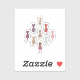 Colorful Cat Silhouettes Aufkleber