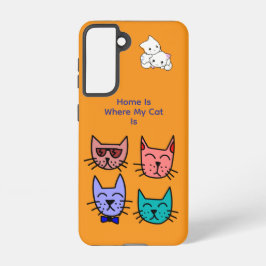 Colorful Cats Galaxy Case – Orange, Cat Quote Samsung Galaxy Hülle