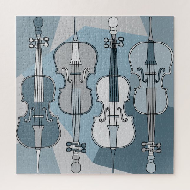 Colorful Cellos Pattern Blues Puzzle (Vertikal)