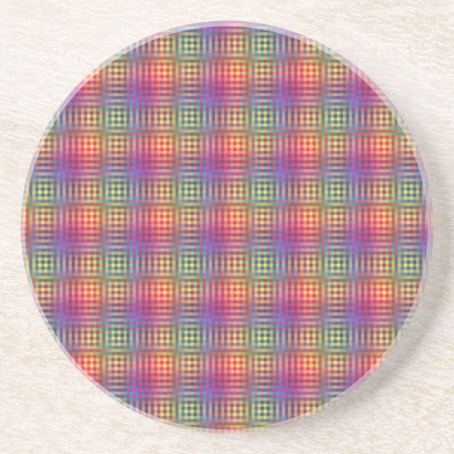 Colorful Checker Abstract Pattern Getränkeuntersetzer (Vorne)