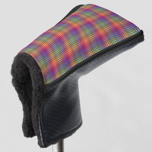 Colorful Checker Abstract Pattern Golf Head Cover Headcover (3/4 Vorderseite)