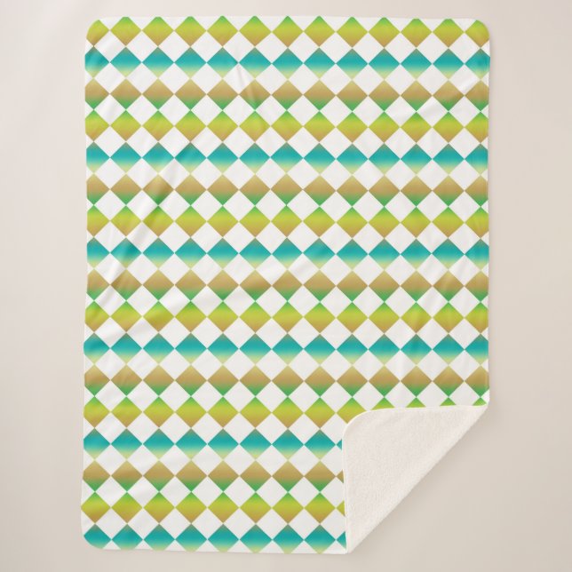 Colorful Checker Diamond Pattern Sherpadecke (Vorderseite)