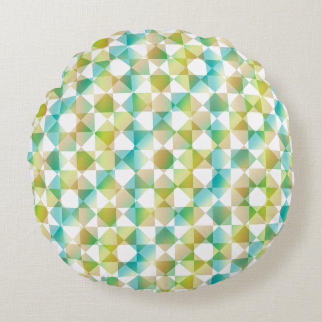 Colorful Checker Diamond Plaid Pattern Rundes Kissen (Vorderseite)