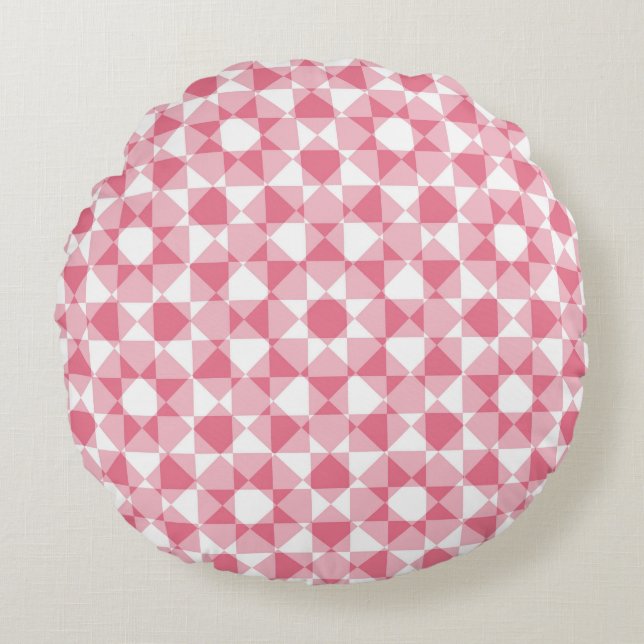Colorful Checker Diamond Plaid Pattern Rundes Kissen (Vorderseite)