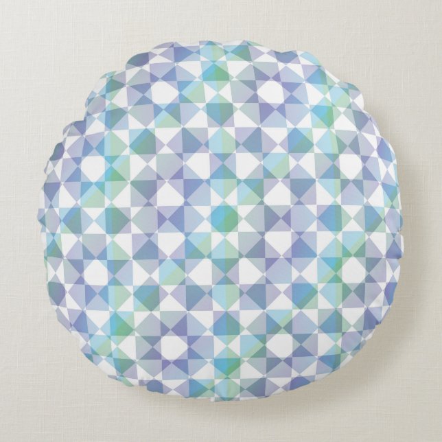 Colorful Checker Diamond Plaid Pattern Rundes Kissen (Vorderseite)