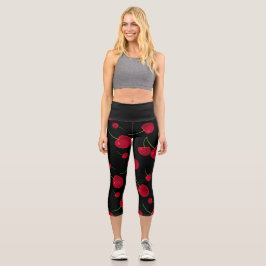 Colorful Cherry Capri Leggings