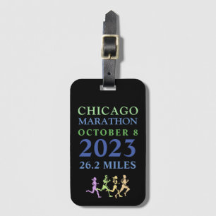 Colorful Chicago Marathon 2023 Custom Text Luggage Gepäckanhänger