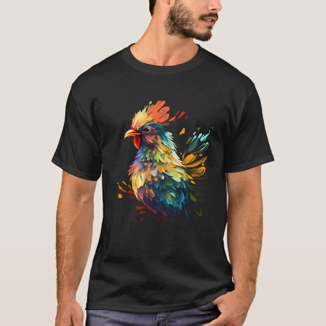 Colorful Chicken  Farm Animals Graphic T-Shirt (Vorderseite)