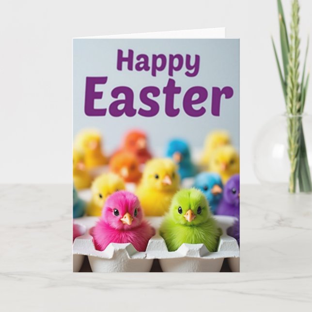 Colorful Chicks Greeting Card Karte (Vorderseite)