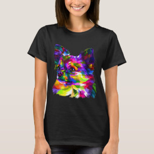Colorful Chihuahua Head on Geometry Pop Art T-Shirt