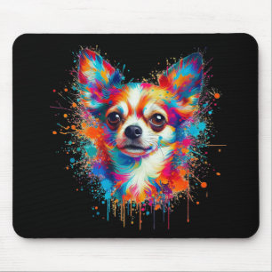 Colorful Chihuahua Paint Spritzer Mousepad