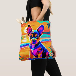 Colorful Chihuahua Puppy auf Sunset Beach