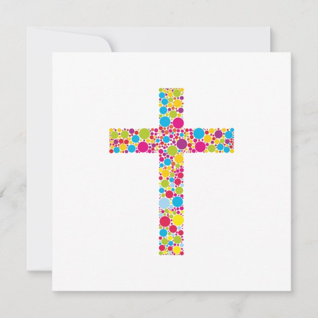 Colorful Christian Cross Einladung (Vorderseite)