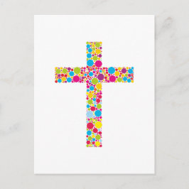 Colorful Christian Cross Postkarte