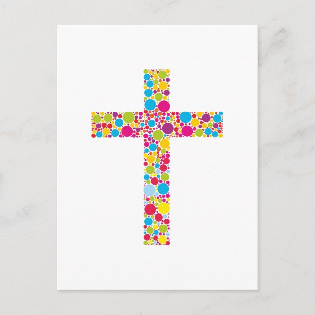 Colorful Christian Cross Postkarte (Vorderseite)