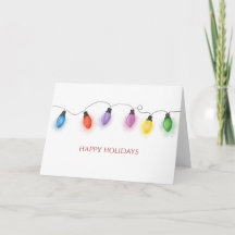Colorful Christmas Bulbs Folded Holiday Card
