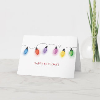 Colorful Christmas Bulbs Folded Holiday Card Dankeskarte