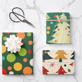 Colorful Christmas Festive Classic Geschenkpapier Set
