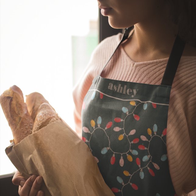 Colorful Christmas Lights | Personalized Holiday Schürze (Von Creator hochgeladen)