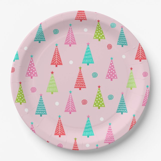 Colorful Christmas Plates Pappteller (Vorderseite)