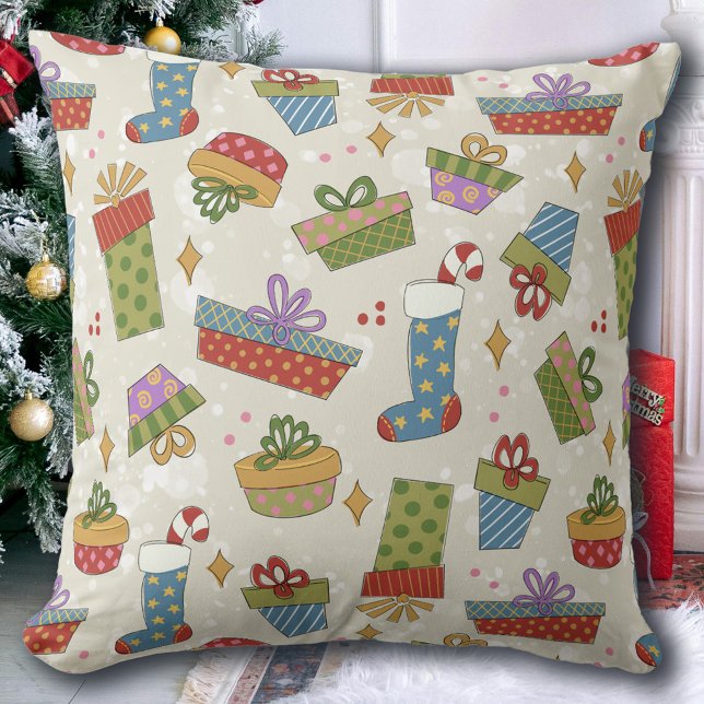 Colorful Christmas Presents Kissen (Von Creator hochgeladen)