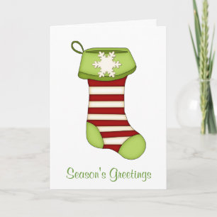 Colorful Christmas Stocking+Wreath Feiertagskarte