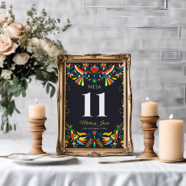 Colorful Cinco de Mayo Fiesta Spanish Wedding Tischnummer