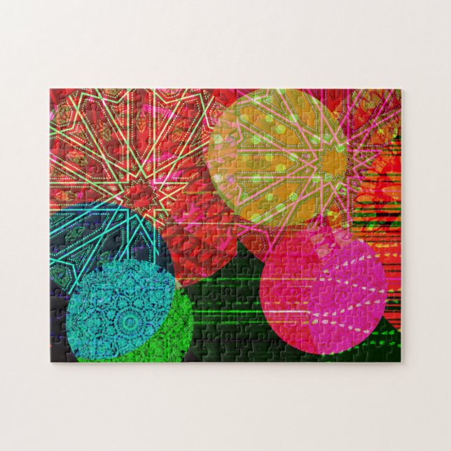 Colorful Circle Deconstruction Art Puzzle (Horizontal)