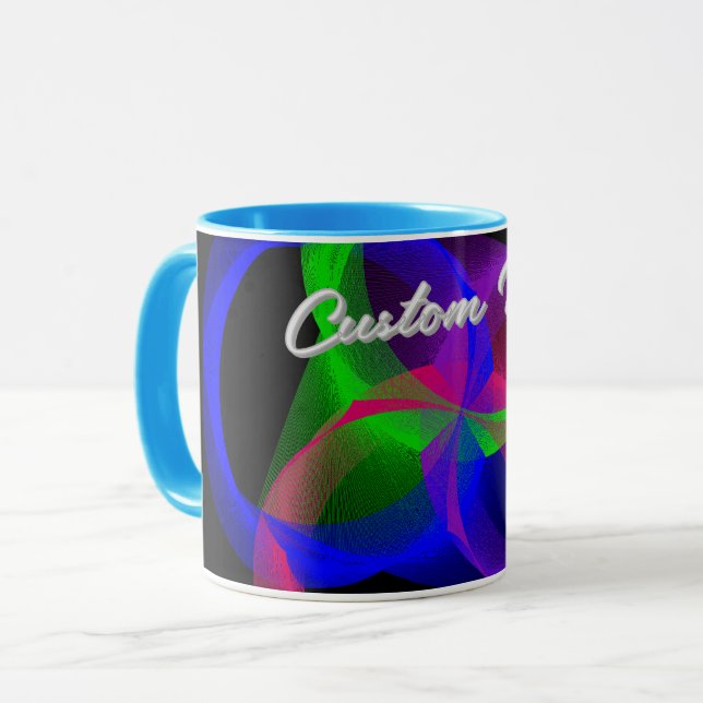 Colorful Circular Blend Geometric Coffee Mug Tasse (Vorderseite Links)